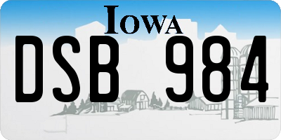 IA license plate DSB984