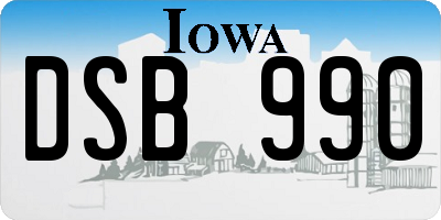 IA license plate DSB990