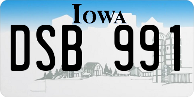 IA license plate DSB991
