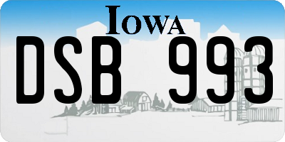IA license plate DSB993