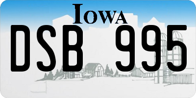 IA license plate DSB995