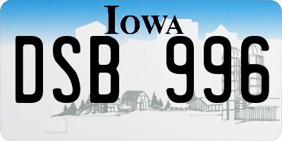 IA license plate DSB996