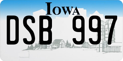 IA license plate DSB997