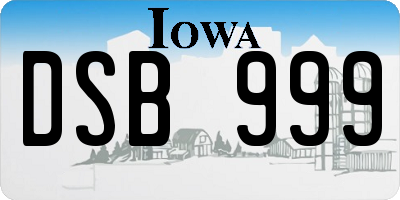 IA license plate DSB999