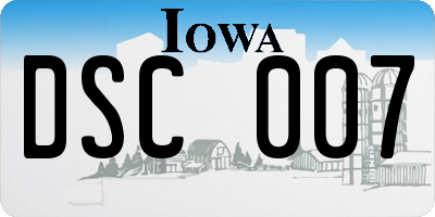 IA license plate DSC007