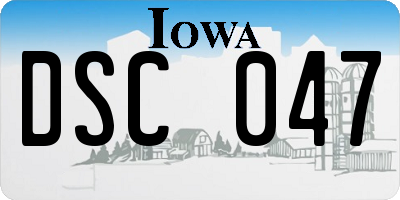 IA license plate DSC047