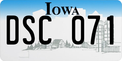 IA license plate DSC071