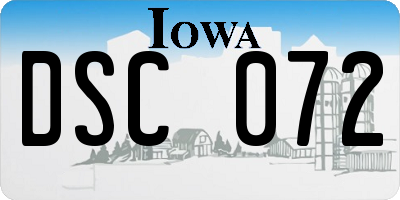 IA license plate DSC072
