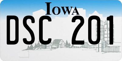 IA license plate DSC201