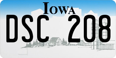 IA license plate DSC208