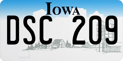 IA license plate DSC209