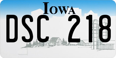 IA license plate DSC218