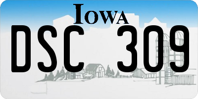 IA license plate DSC309