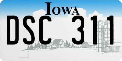 IA license plate DSC311