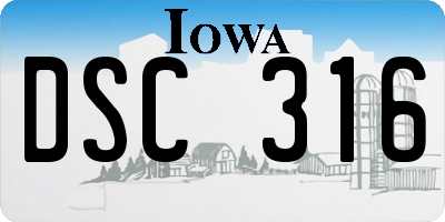 IA license plate DSC316
