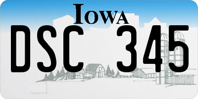IA license plate DSC345