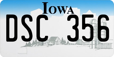 IA license plate DSC356