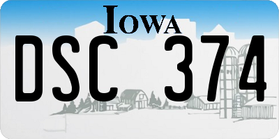 IA license plate DSC374