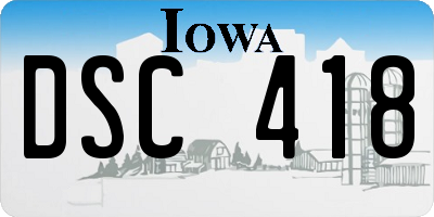 IA license plate DSC418