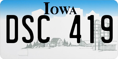 IA license plate DSC419