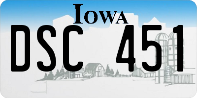 IA license plate DSC451