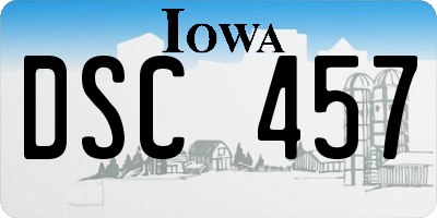 IA license plate DSC457