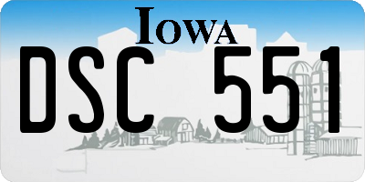 IA license plate DSC551