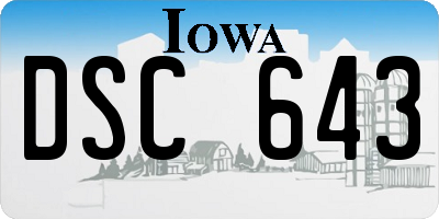 IA license plate DSC643