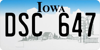 IA license plate DSC647