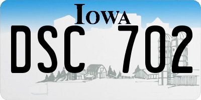 IA license plate DSC702