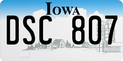 IA license plate DSC807