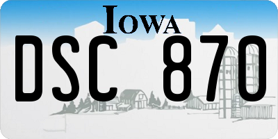IA license plate DSC870