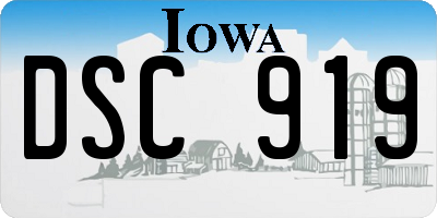 IA license plate DSC919