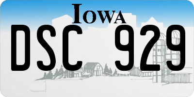 IA license plate DSC929