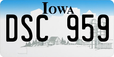 IA license plate DSC959