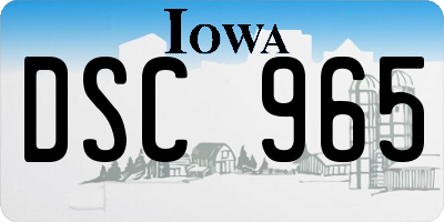 IA license plate DSC965