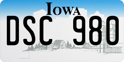 IA license plate DSC980