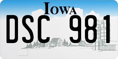 IA license plate DSC981