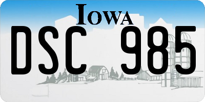 IA license plate DSC985