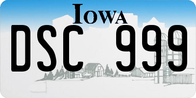 IA license plate DSC999