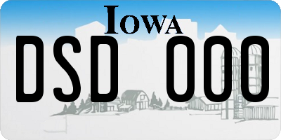IA license plate DSD000