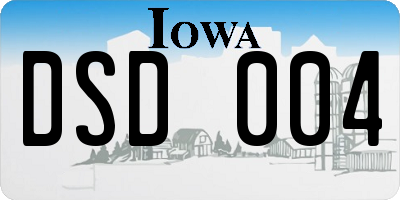 IA license plate DSD004