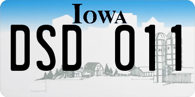 IA license plate DSD011