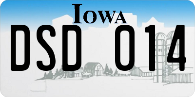 IA license plate DSD014