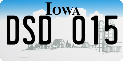 IA license plate DSD015
