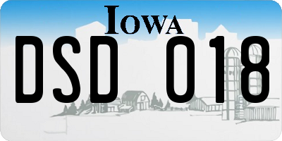 IA license plate DSD018