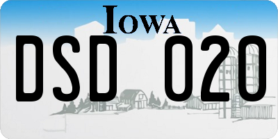 IA license plate DSD020