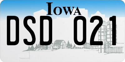 IA license plate DSD021