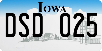 IA license plate DSD025