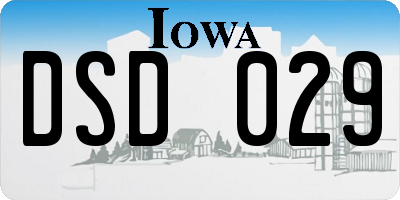 IA license plate DSD029